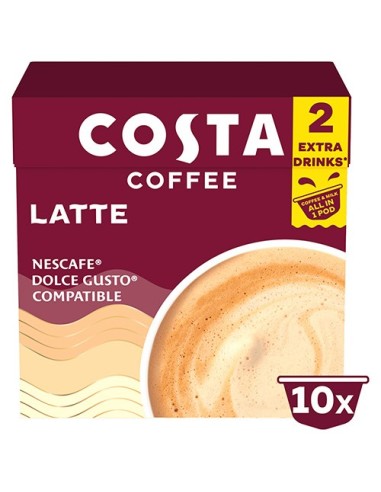 Costa Coffee Dolce Gusto Compatible Latte Pods 10x16g