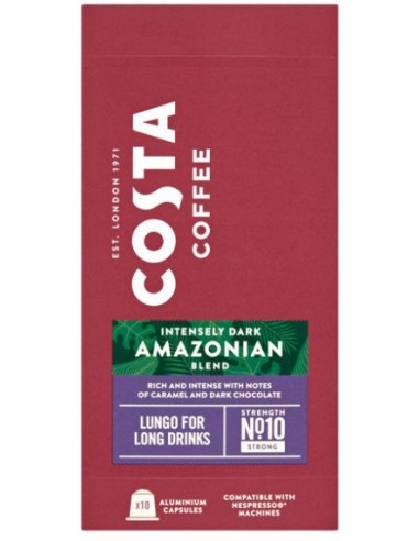 Costa Coffee Nespresso Intensely Dark Amazonian Blend Lungo For Long Drinks 10x5.7g