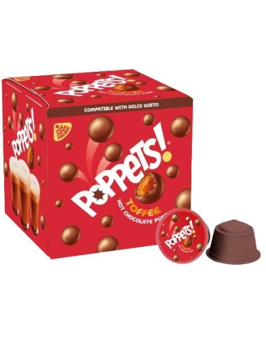 Poppets Dolce Gusto Compatible Toffee Hot Chocolate Pods 12x16g