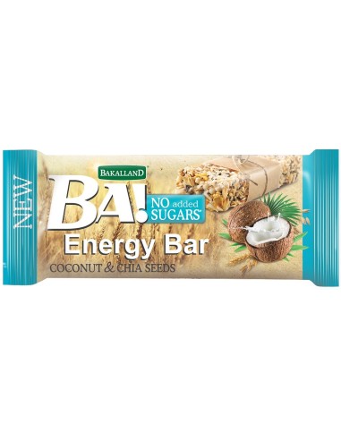 BA! Energy Bar No Sugar Coconut & Chia 30g