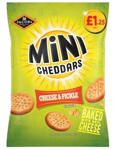 Jacob Mini Cheddars Cheese & Pickle Pmp £1.25 90g