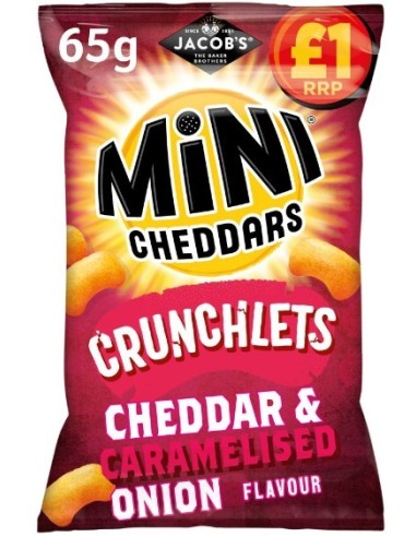 Jacob Mini Cheddars Crunchlets & Caramelised Onion Pmp £1 65g