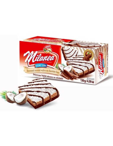 Milanea Coconut Zebra Wafers 130g