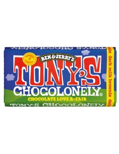 Tony's Chocolonely Ben & Jerry's Dark Milk Chocolate Brownie Block 180g