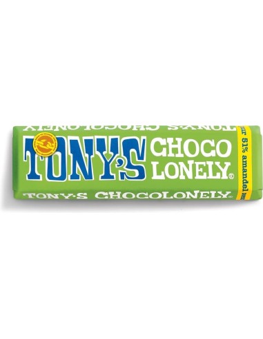 Tony's Chocolonely Fairtrade 51% Dark Chocolate Almond Sea Salt 47g