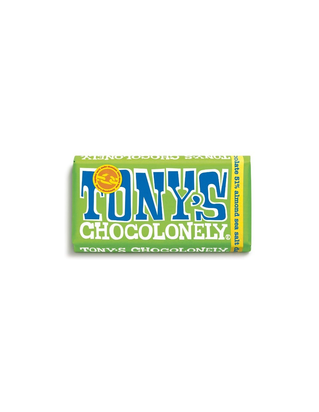 Tony's Chocolonely Fairtrade Dark Chocolate Almond Sea Salt 51% 180g