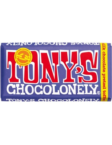 Tony's Chocolonely Fairtrade Dark Milk Chocolate Pretzel Toffee 42% 180g