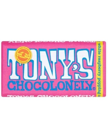 Tony's Chocolonely Fairtrade White Raspberry Popping Candy 180g