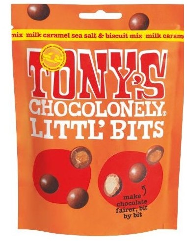 Tony's Chocolonely Littl' Bits Milk Caramel Sea Salt & Biscuit Mix 100g