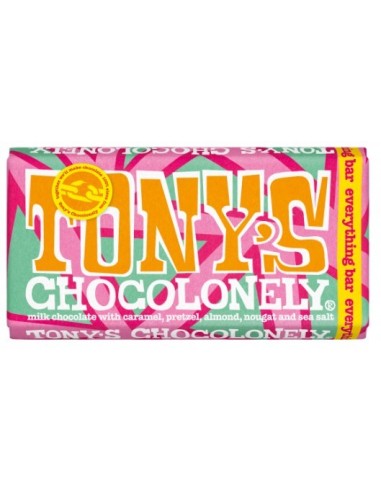 Tony's Chocolonely Milk Chocolate Caramel Almond Pretzel Sea Salt 180g