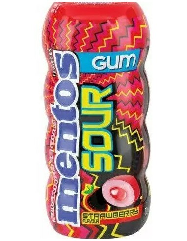 Mentos Sour Gum Strawberry 30g