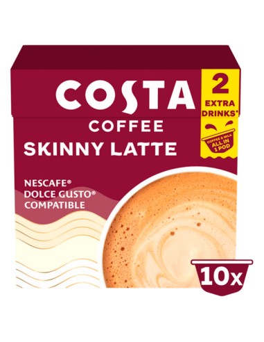 Costa Coffee Dolce Gusto Compatible Skinny Latte Pods 14x10g