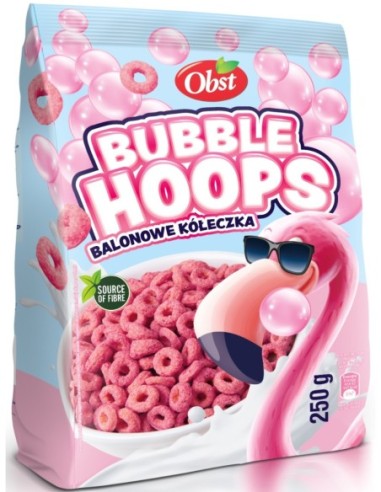 Obst Bubble Hoops - Cereal Hoops With Bubble Gum Flavour 250g
