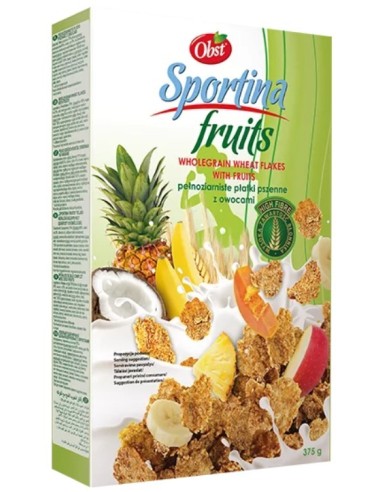 Obst Wheat Flakes With Rice & Fruits "Sportina Fruits" 375g