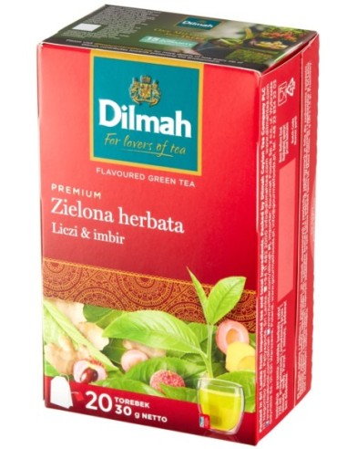 Dilmah Green Tea with Lychee & Ginger 20x1.5g