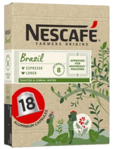 Nescafe Farmers Origin Brazil Espresso Lungo 18 capsules