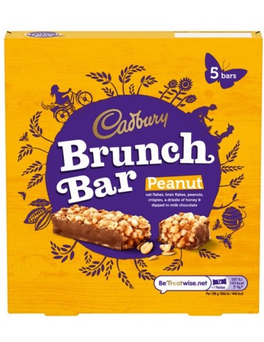 Cadbury Brunch Oats Peanut Bars 5Pk 160g