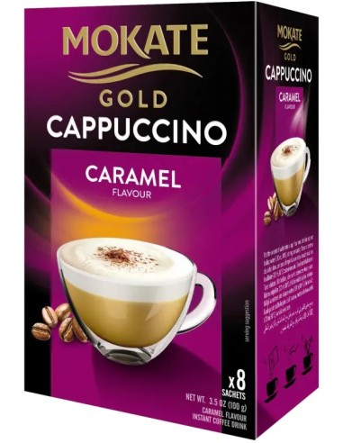 Mokate Gold Cappuccino Caramel Flavor Instant Coffee Drink 8x12.5g