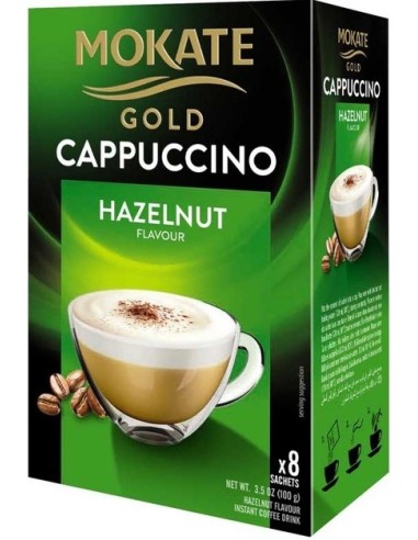 Mokate Gold Hazelnut Cappuccino Flavour Instant Coffee Drink 8x12.5g