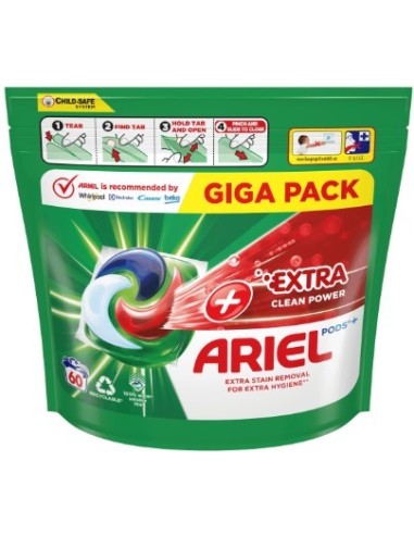 Ariel Liquid Tabs Extra Clean 60 Units