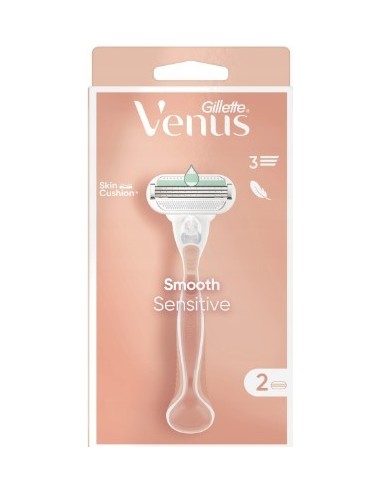 Gillette Venus Smooth Sensitive Razor + 2 Blades 1pc