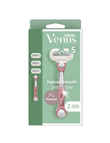 Gillette Venus Rosegold Extra Smooth Sensitive Smooth Razor +3 Blades 1pc