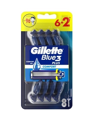 Gillette Blue3 Disposable Cool 6+2 Razors 1pc