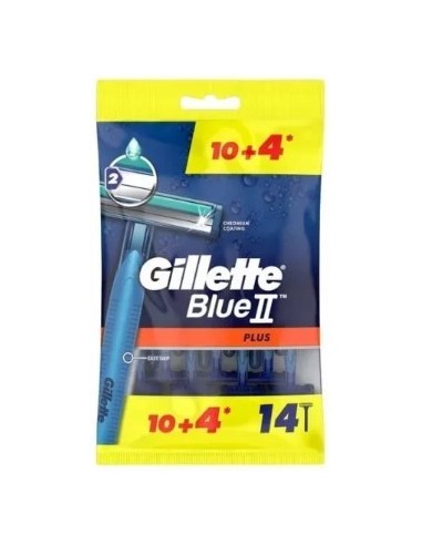 Gillette Blue Ii Plus Disposable 10+4 Razors 1pc