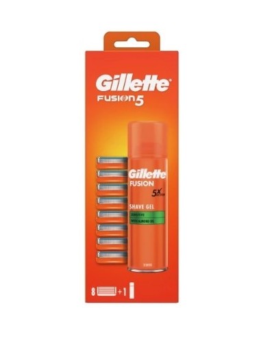 Gillette Fusion5 8 Blades + Sensitive Shave Gel 200ml