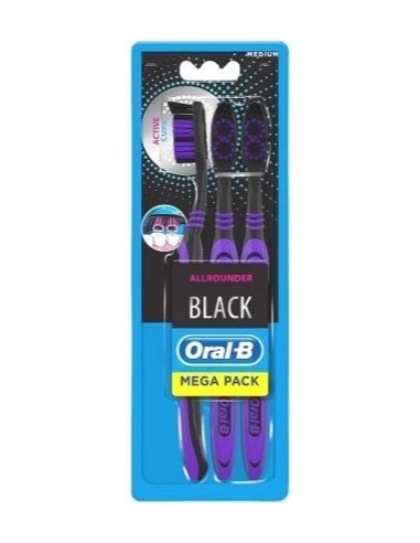 Oral-B Toothbrush Allrounder Black Medium 3pcs