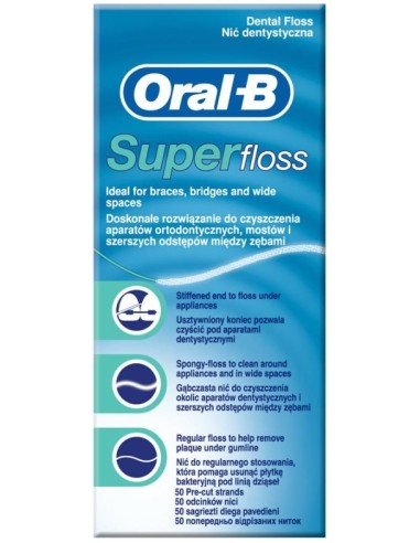 Oral-B Superfloss 50 Pre-Cut Strands 1pc