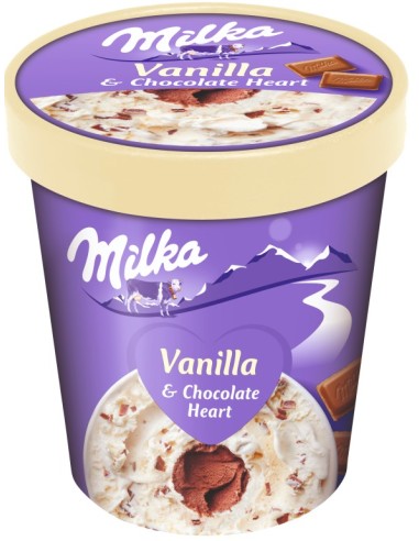 Milka Ice Cream Vanilla & Chocolate Heart 480ml