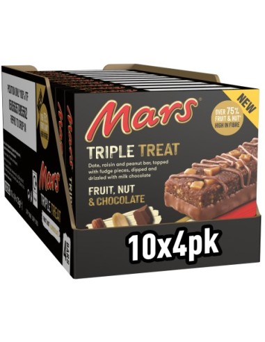 Mars Triple Treat Fruit & Nut Chocolate Bar Snack 4x32g