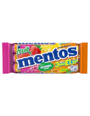 Mentos Fruit Pmp £1.25 3x38g