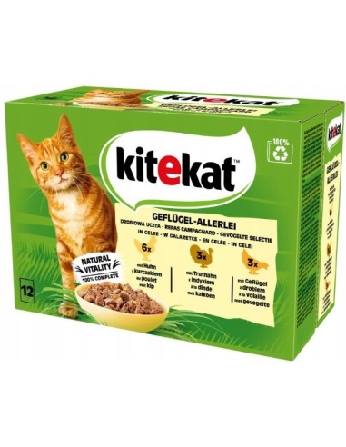 Kitekat Jelly Poultry/Turkey/Chicken 12x85g