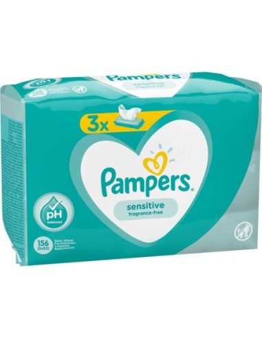 Pampers Wipes Sensitive 3x52pcs