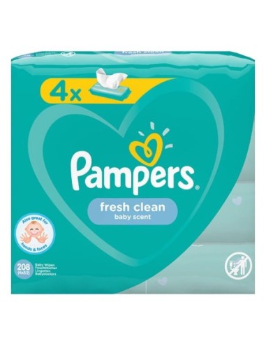 Pampers Wipes Fresh Clean 4x52pcs